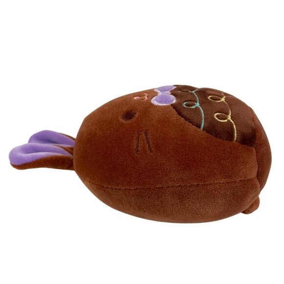 Squishmallows Chocolate Bunny Tandy Plush Toy 5in Brown Purple Stuffed Animal - Picture 5 of 6